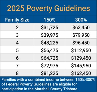 Graph demonstrating the Federal Poverty Level Guidelines