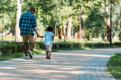 Kid and Adult Walking